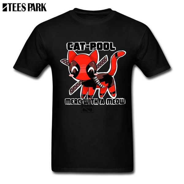 

famous catpool deadpool plain t shirts men's crew neck short sleeve t shirts home wear men cool t shirt men plus size