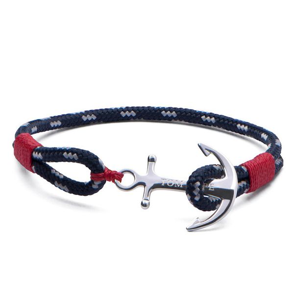

tom hope bracelet 4 size red thread chains bracelet stainless steel anchor charms bracelet with box and tag th01, Golden;silver