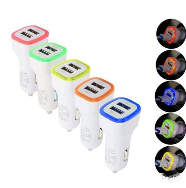 

5v 2.1a dual usb ports led light car charger adapter universal charing adapter for iphone samsung htc lg cell phone sale