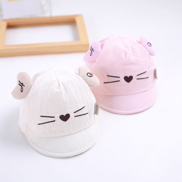 

baby hat spring and autumn cotton thin cute newborn cap, Yellow