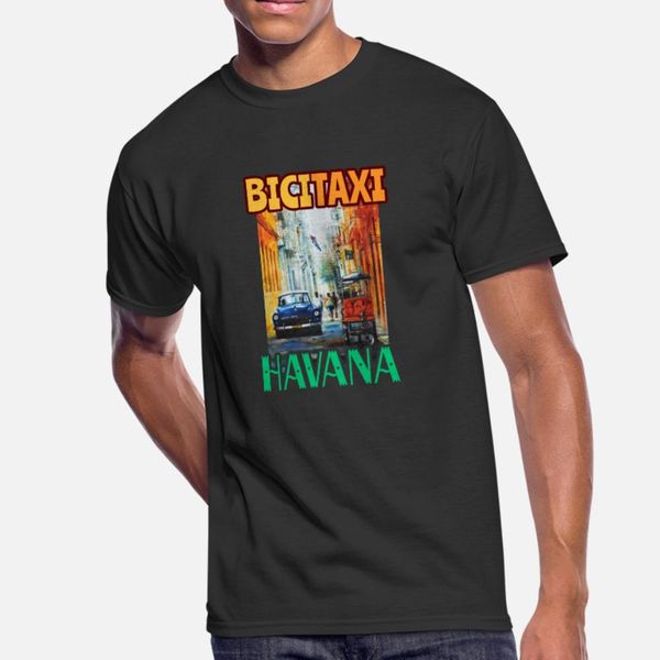 

cuba bicitaxi havana art t shirt men custom tee shirt s-xxxl original crazy building summer style letter shirt