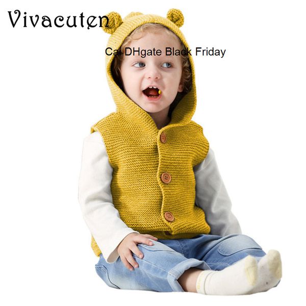 

baby boy vest cotton sweaters cartoon bear newborn girls cardigans knit infant knitwear coats hooded sleeveless kids jackets, Camo