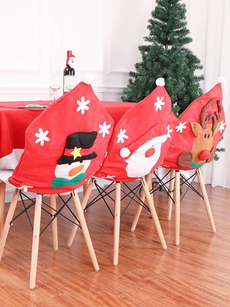 

christmas decoration chair covers dining seat santa claus home party decor old man elk snowman party stool set decor xmas ornaments jk1910xb