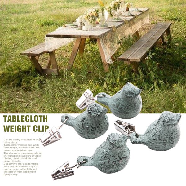 

4pcs/set bird pendant cast iron windproof cute tablecloth weight clip rustproof