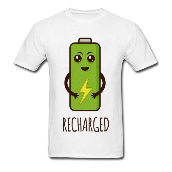 

round neck rechargeable battery tshirt 100% cotton men t-shirts funny short sleeve shirts fashion summer t shirts