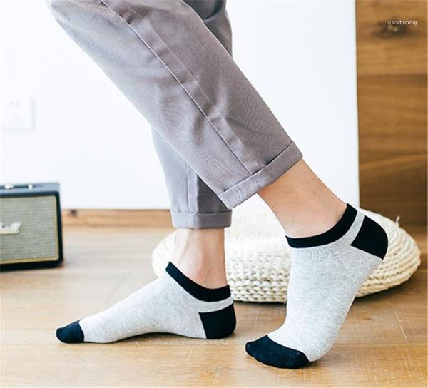 

length homme breathable underwear fashion style casual apparel mens spring and summer designer sock contrast color ankle, Black