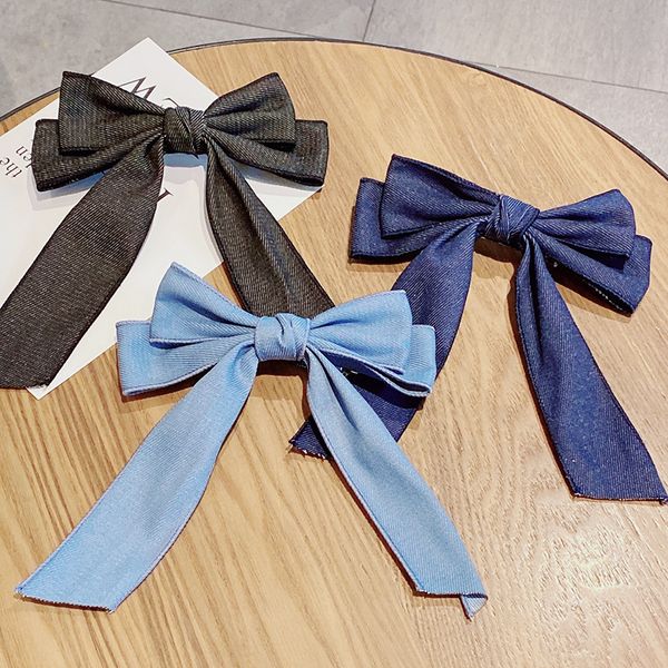 

hair accessories 2021 women solid color bows clip clips girls simple fabric barrettes duckbill hairpins hairgrip womens