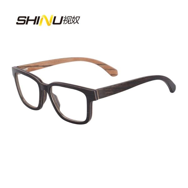 

retro vintage wooden glasses optical frame women men myopia prescription frame clear lens eyeglasses fashion eyewear 138, Black