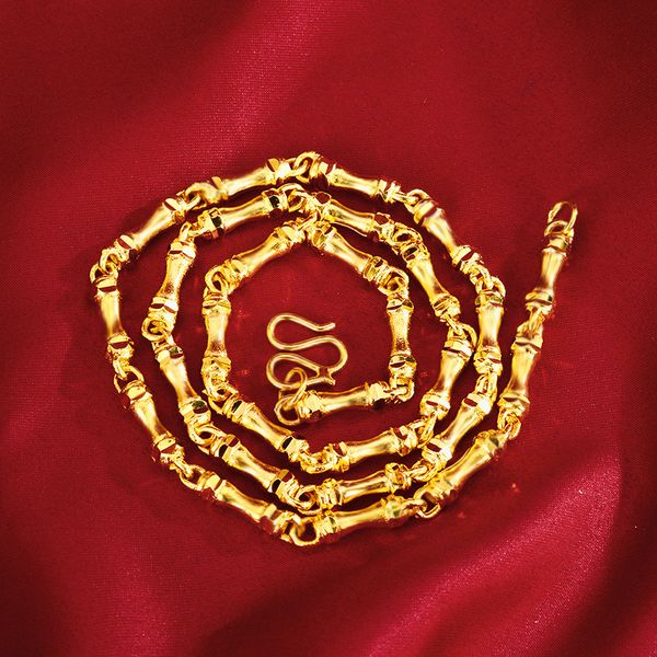 

personalised chain necklaces for men punk gold filled jewelry curb chain bone bamboo necklace collier, Silver