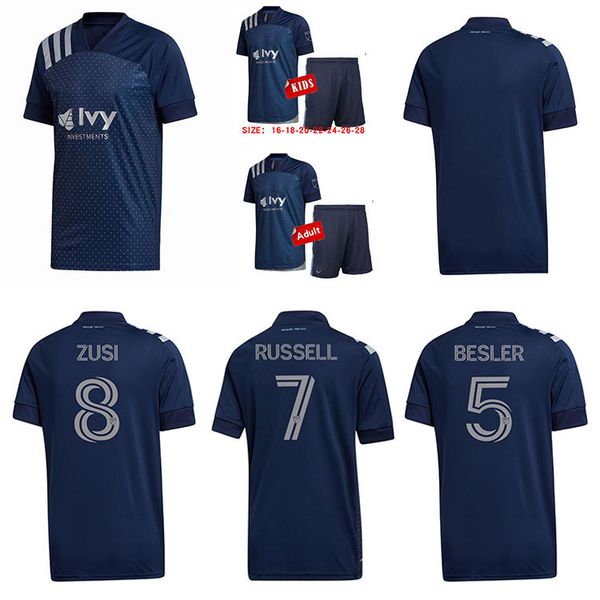 

mls 2020 sporting kansas city soccer jersey pulido russell football shirt hurtado shelton kansas city kids kit enfants more 25pcs dhl, Black;yellow