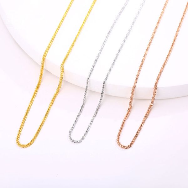 

xf800 genuine 18k yellow gold necklace for women fine jewelry real au750 pendant chain wedding party jewelry 2020 x504, Silver