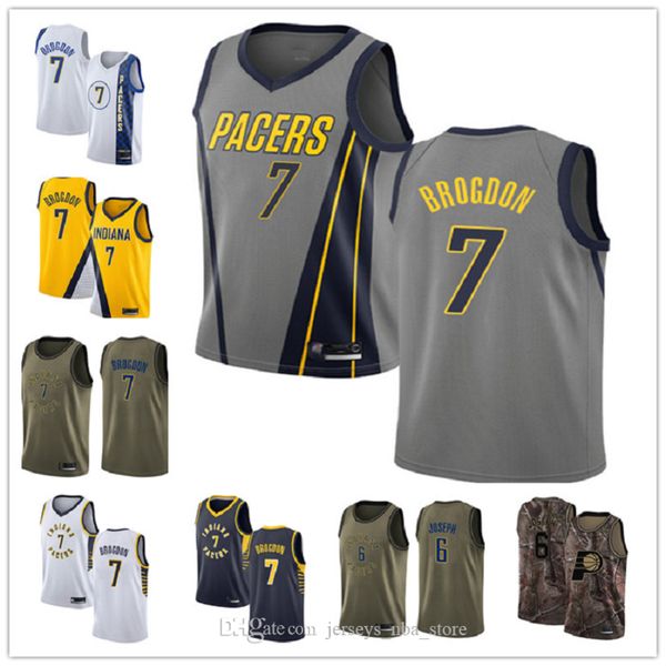 

custom men s womens indiana pacers 6 cory joseph 7 malcolm brogdon white blue throwback basketball edition nba jersey, Black;red