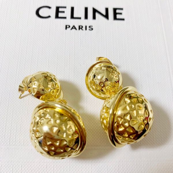 

with box classic double crystal earrings pearl pendant large stud earrings brass material earrings supply r0040, Golden