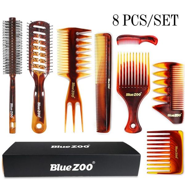 

hair brushes amber large tooth detangling professional brush comb salon barber anti-static combs hairbrush hairdressing set, Silver