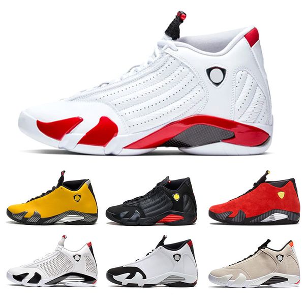

14s men basketball shoes 14 candy cane black white red yellow the last smens athletic sports sneakers us 8-13