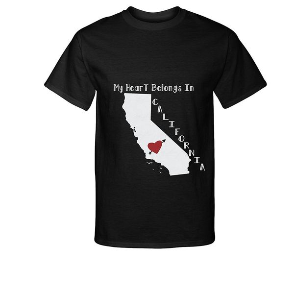 

2019 new fashion tee shirt casual hear belongs to california t-shirt
