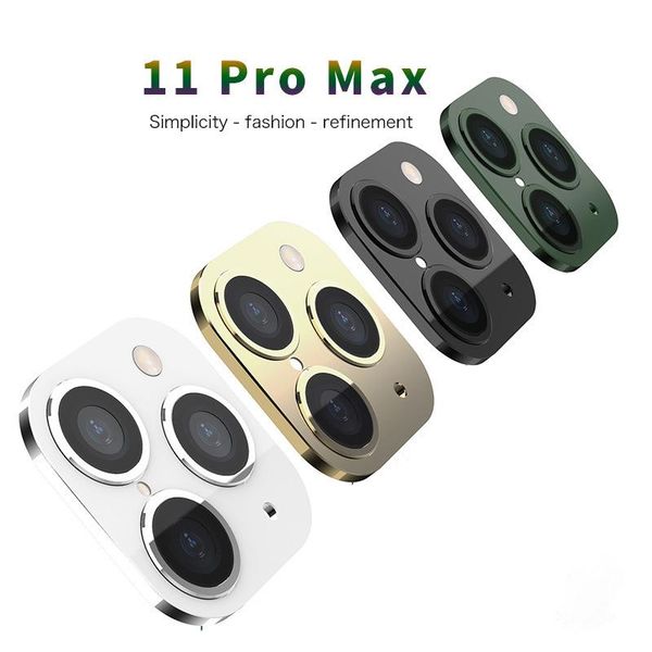 

cgjxsnew metal camera lens second change for iphone 11 pro max glass protector ring cover for iphone x xs max sticker fake camera 100pcs