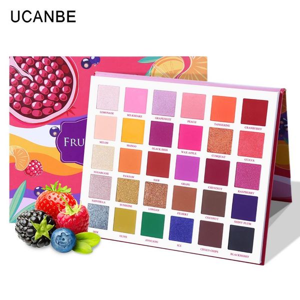 UCANBE 30 colori torta di frutta di riempimento Eye Shadow Palette trucco vibrante glitter luminosi di luccichio opaco Shades occhio del pigmento 30sets ombra lotto DHL /