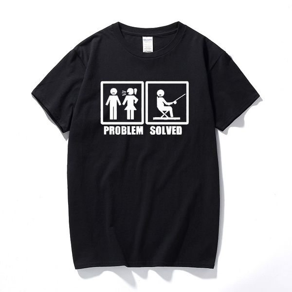 

problem solved fish father grandfather father's day married funny gentlemen shirt t-shirt short sleeve cotton relaxed tee