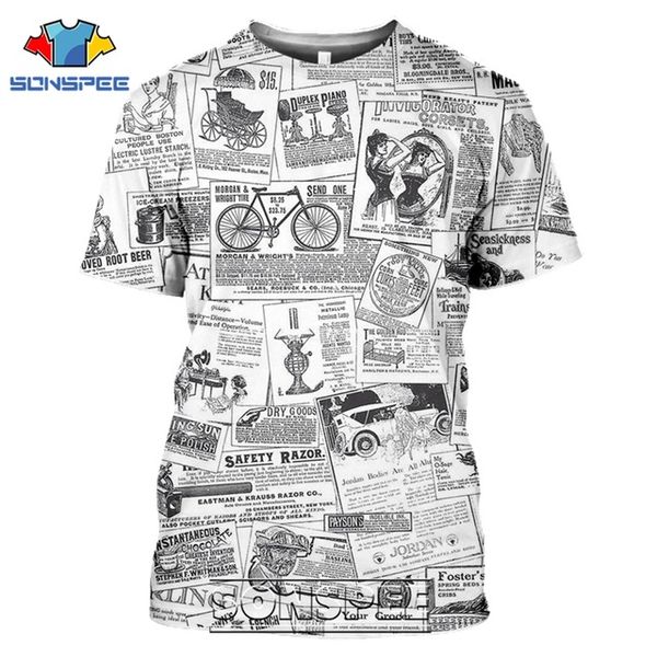 

old newspaper 3d print shirts oversized anime oversized men clothing