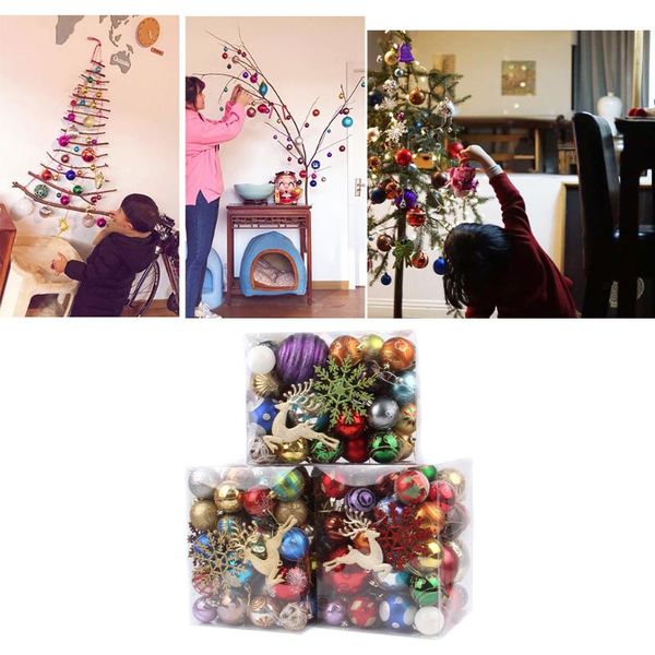 

1 set of christmas balls glitter christmas balls baubles xmas tree hanging ornament xmas decorations