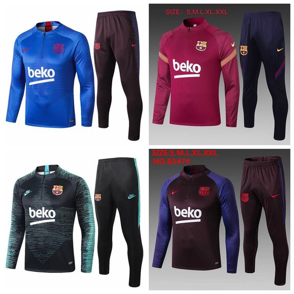 

survetement barcelona tracksuit half zipper 2021 jacket soccer training suit 20 21 pre-match football suits pants, Gray