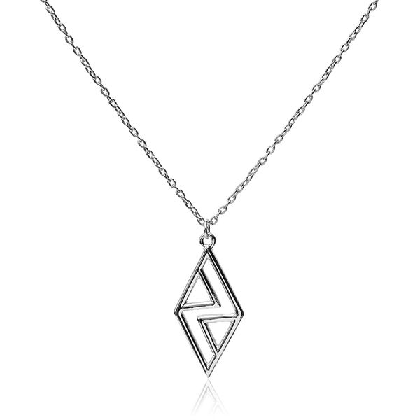 

diamond triangle silver black 2019 fashion pendant necklace zinc alloy neutral men's and women's jewelry party gift necklace