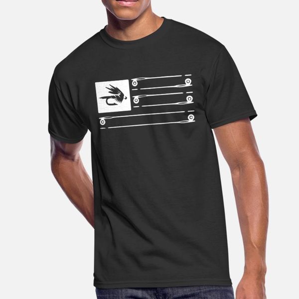 

fly fishing flag tee t shirt men design tee shirt crew neck clothes anti-wrinkle building spring autumn letters shirt