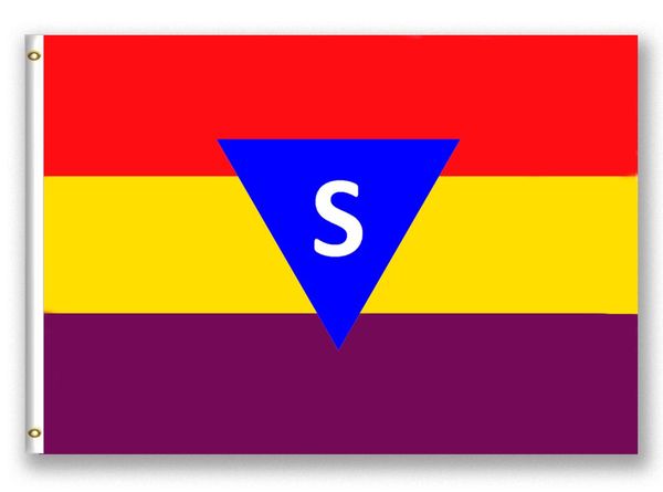 Bandeira eported Guerra Hispano 2 World bandeira Rotspainer Para os espanhóis da concentração alemão Camp em Guerra Mundial-II-Flag