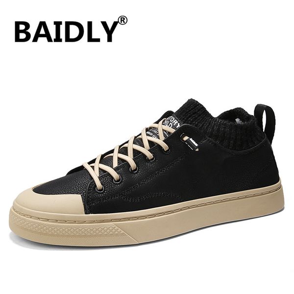

brand men shoes genuine leather casual shoes lace-up comfort men's oxford handmade men loafers, Black