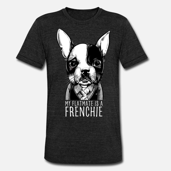 

frenchie french bulldog t shirt men custom cotton round collar trend sunlight comical spring natural shirt