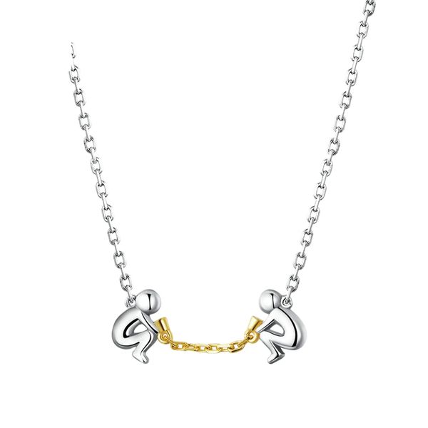 

necklace men and women necklace ladies wedding lovers jewelry gift simple valentines day gift, Silver
