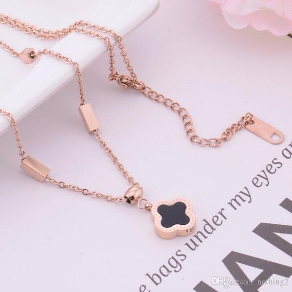 

jewelry necklace for women titanium steel clover pendant necklace fashion of shipping, Silver