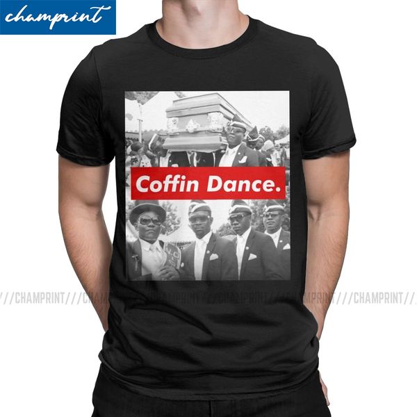 

awesome coffin dance t-shirts men 2020 funny meme t shirts funeral dance with casket pallbearers short sleeve tees 6xl
