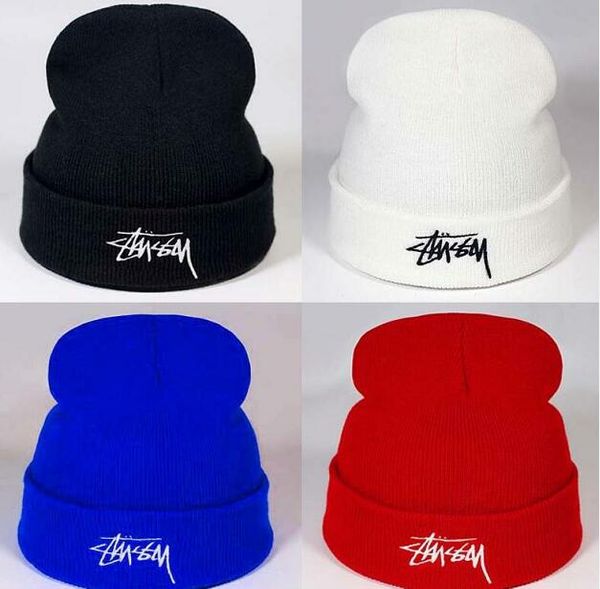 

quality designer embroidery acrylic knitted beanies winter hats adults mens womens head warmer man woman snow cap x5, Blue;gray