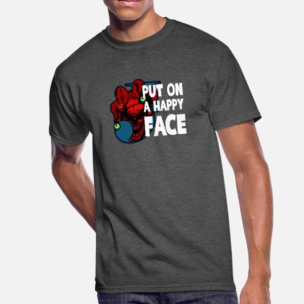 

put on a happy face joker t shirt men loose cotton s-xxxl cool loose breathable summer letter shirt