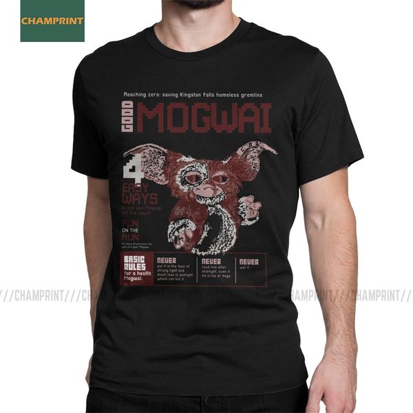 

мужчины футболки ваш любимец mogwai гремлины хлопка майка с коротким рукавом gizmo 80s фильм монстр ужасов ретро sci fi футболки классически
