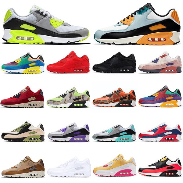 

classic 90 running shoes for men womens sneakers camo green orange lahar escape air max airmax medium white black sports trainers
