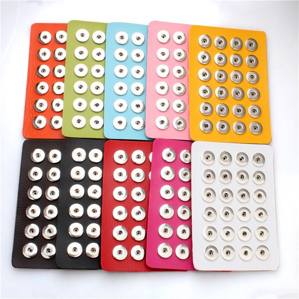 

wholesale new snap jewelry leather board snap display 24pcs buttons fit 18mm button snaps displays holder, Golden;silver