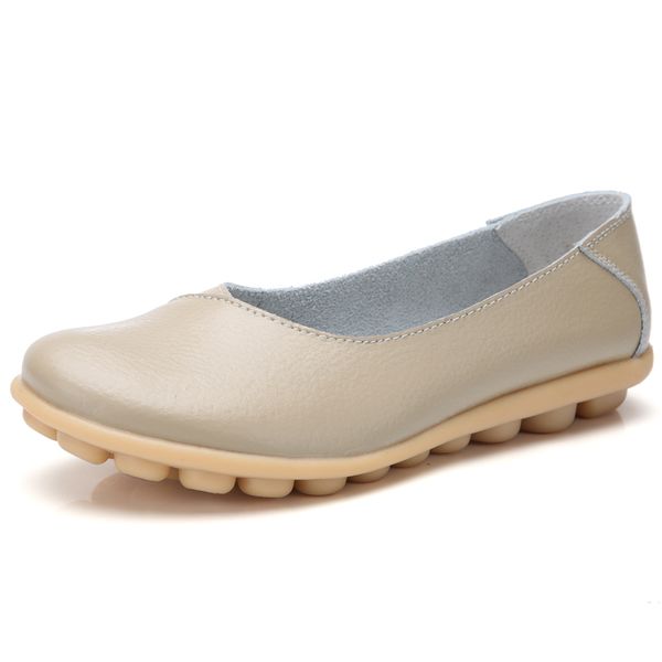 

35-44 large size women's shoes one pedal lazy shoes comfortable wild flat autumn leather peas, Black