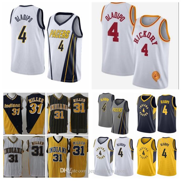 

men youth indiana pacers 31 miller 4 victor oladipo fanatics branded gold fast break player jersey - statement edition01 04, Black;red