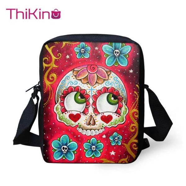 

thikin candy skull shoulder messenger bag cool summer crossbody phone bag for boys phone shopping bags mochila infantil