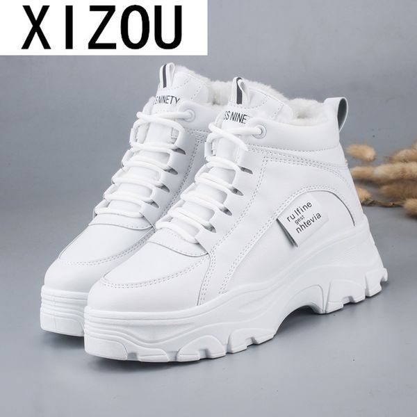 

women's casual sneakers winter sneakers with plush fur warm women's shoes shoes with lacing on, Black