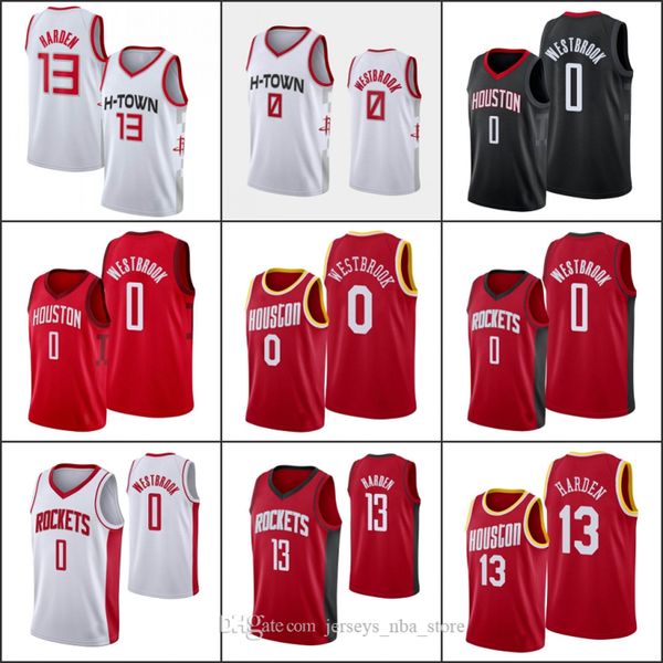 

houston rockets james harden russell westbrook nba 2020 men basketball jersey 07, Black;red