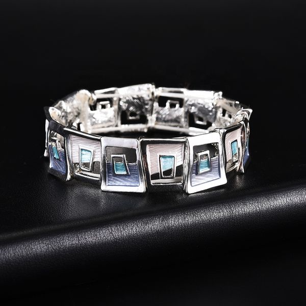 

women jewelry bracelets trendy fashion korean enamel alloy metal square geometric jewelry woman bracelet and bangles, Golden;silver