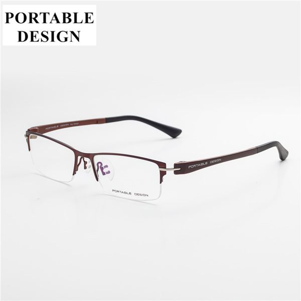 

men style titanium alloy half rimless fashion eye glasses2020 new arrival men's eyeglasses quality casual optical frame for men, Black