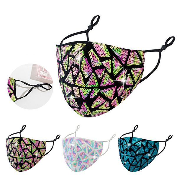 

fashion face mask bling bling sequins face masks breathable dust-proof adjustable mask cycling masks dhl ing