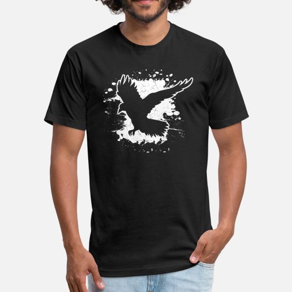 

raven crow bird yoga viking odin's huginn muninn t shirt men printing tee shirt round neck costume fitness funny spring autumn pattern