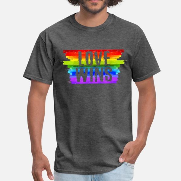 

love wins rainbow lgbt gay pride t shirt men character 100% cotton plus size 3xl male loose building summer style vintage shirt