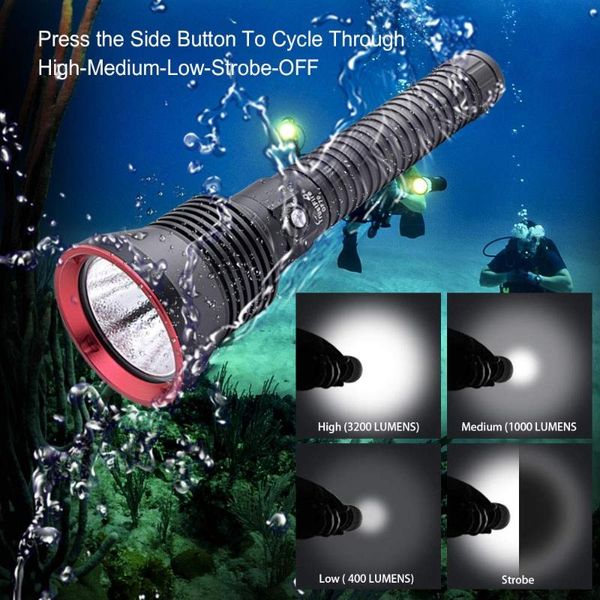 

trustfire df70 3200 lumens underwater video light xhp70 led torches dive torch light scuba equipment